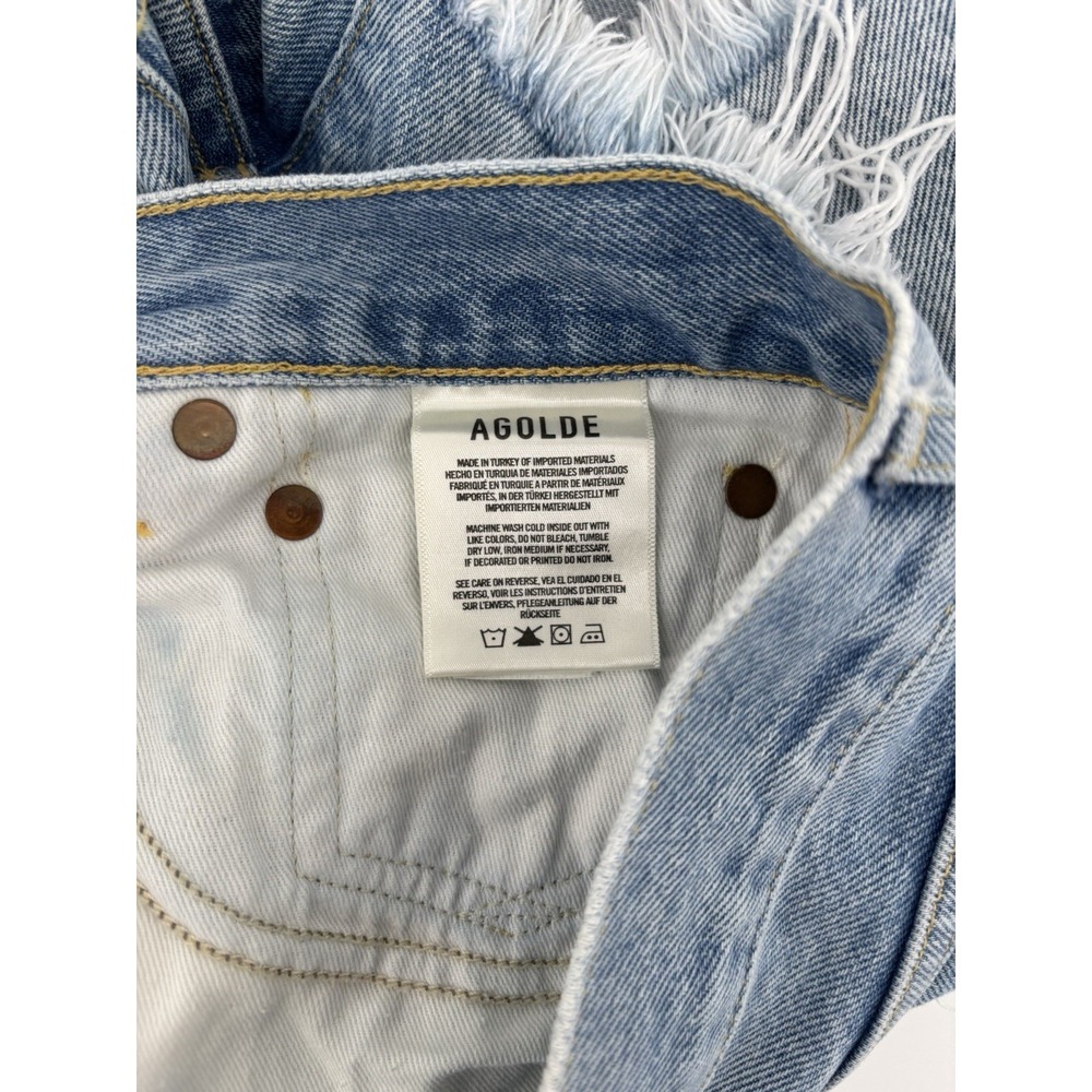 AGOLDE Parker Shorts Sz 28 (meas 30) Distressed Frayed Hem Festival Boho - Picture 7 of 11